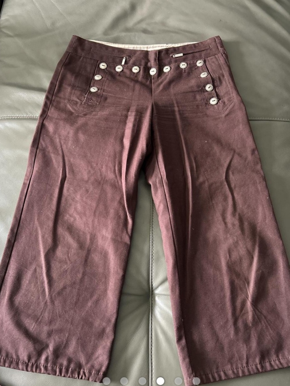 BCBGMaxAzria Burgundy Sailor-Inspired Wide Leg Pants And Jacket